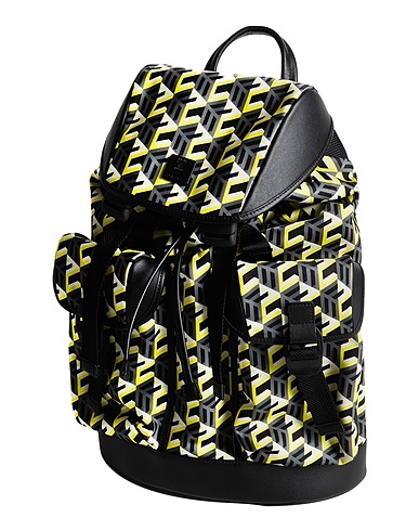 MCM Backpacks Yellow Leather, Textile fibers