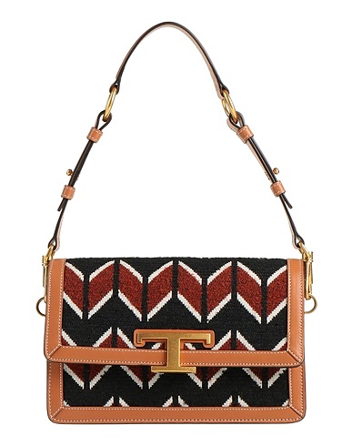 TOD'S Handbag Camel Leather, Textile fibres