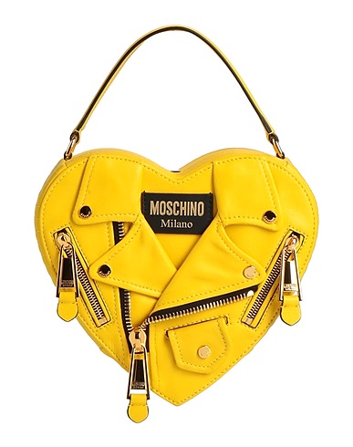 MOSCHINO Handbag Yellow Leather