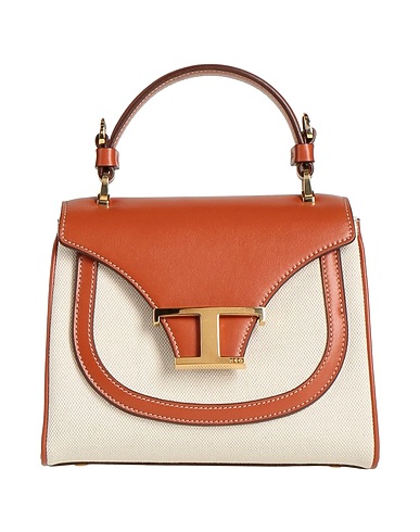 TOD'S ハンドバッグ ブラウン 牛革（カーフ） / 紡績繊維
