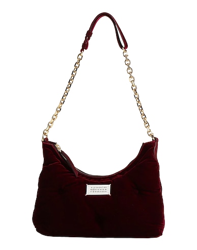 MAISON MARGIELA Shoulder bag Burgundy 65% Viscose, 35% Cupro, Cow leather, Goat skin, Brass