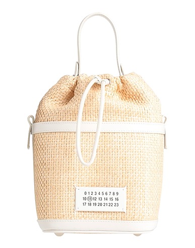 MAISON MARGIELA Handbag Sand Natural raffia, Leather