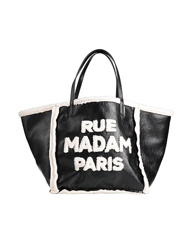 RUE MADAM Handbag Black Textile fibers
