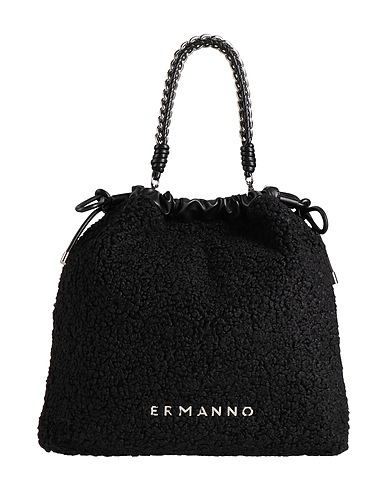 ERMANNO FIRENZE Handbag Black 80% Polyester, 20% Polyurethane