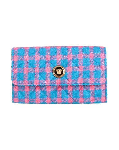 VERSACE Borsa a mano Azzurro 55% Pelle di vitello, 31% Lana Vergine, 14% Poliammide
