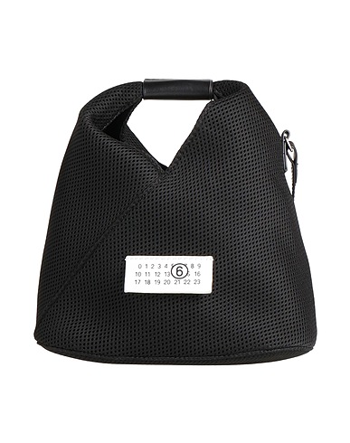MM6 MAISON MARGIELA Handbag Black 100% Polyester, Cow leather