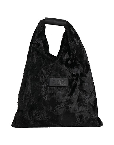 MM6 MAISON MARGIELA Handbag Black 55% Viscose, 45% Cotton, Cow leather