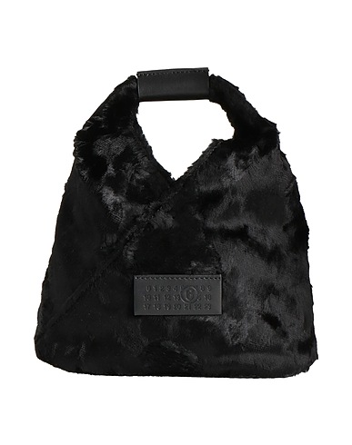 MM6 MAISON MARGIELA Handbag Black 55% Viscose, 45% Cotton, Cow leather