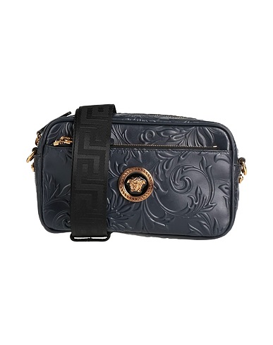 VERSACE Across-body bag Midnight blue 100% Calfskin