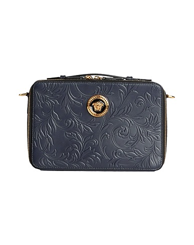 VERSACE Across-body bag Midnight blue Calfskin