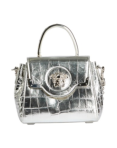 VERSACE Handbag Silver 100% Calfskin