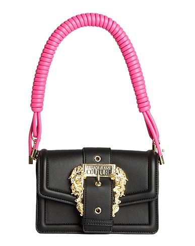 VERSACE JEANS COUTURE Handbag Black 100% Polyester, Polyurethane resin