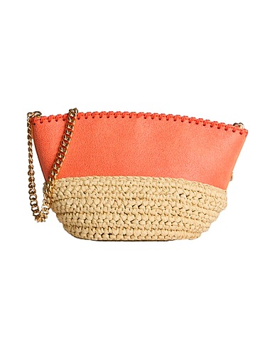STELLA McCARTNEY Across-body bag Orange Textile fibres, Straw