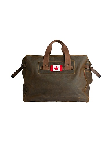 DSQUARED2 Reisetasche Militärgrün Gewebefasern, Leder
