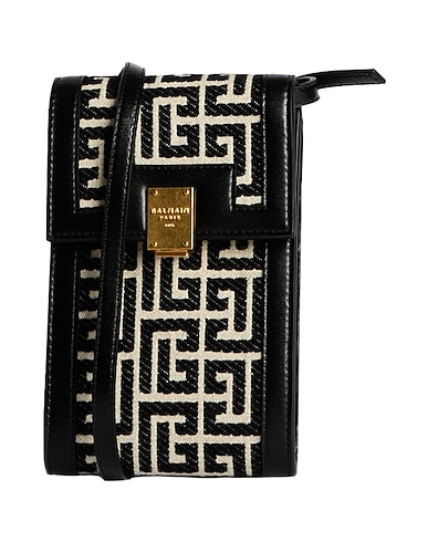BALMAIN Cross-body bags Black 95% Cotton, 5% Polyester, Calfskin