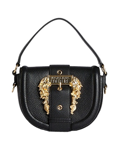 VERSACE JEANS COUTURE Handbag Black 100% Polyester, Polyurethane resin