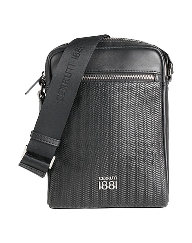 CERRUTI 1881 Umhängetasche Schwarz 100% Kalbsleder