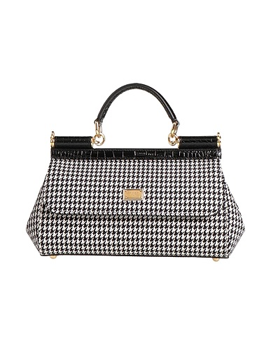 DOLCE&GABBANA Handbag Black 45% Virgin Wool, 30% Viscose, 25% Calfskin