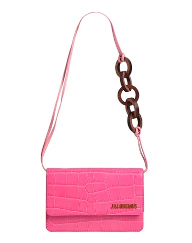 JACQUEMUS Schultertasche Fuchsia Leder, Holz