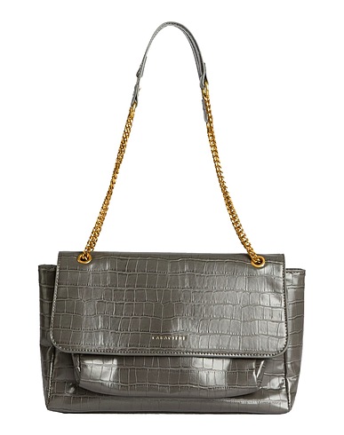 CARACTÈRE Shoulder bag Charcoal 100% Polyurethane, Metal