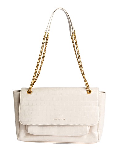 CARACTÈRE Shoulder bag Ivory 100% Polyurethane, Metal