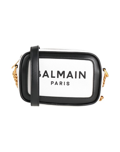 BALMAIN Across-body bag White Cotton, Calfskin
