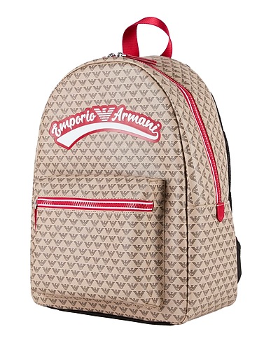 EMPORIO ARMANI Rucksack & bumbag Taupe 100% Polyester, PVC - Polyvinyl chloride