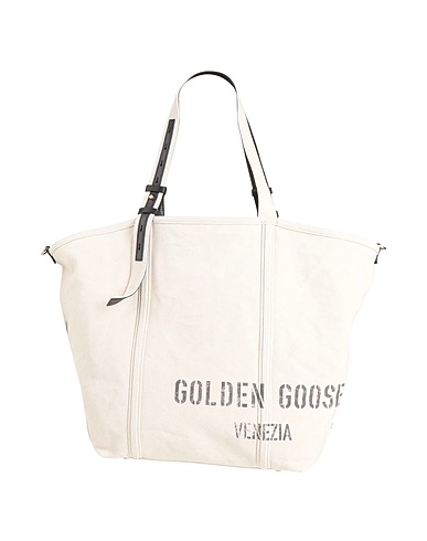 GOLDEN GOOSE Handbag Ivory Textile fibers, Leather