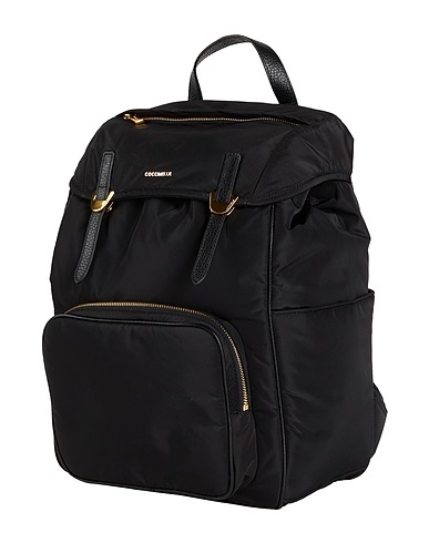 COCCINELLE Rucksacks Black Textile fibres, Leather