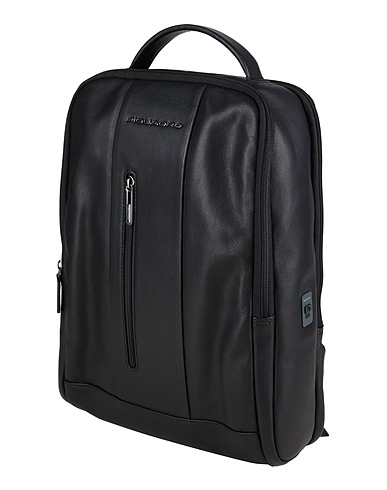 PIQUADRO Rucksacks Black Cow leather, EVA (Ethylene - Vinyl - Acetate), Nylon, Polyester, Metal