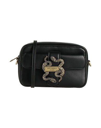 JUST CAVALLI Across-body bag Black 100% Polyester, Polyurethane resin