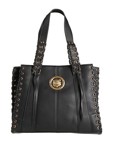 JUST CAVALLI Handbag Black 100% Polyester, Polyurethane resin