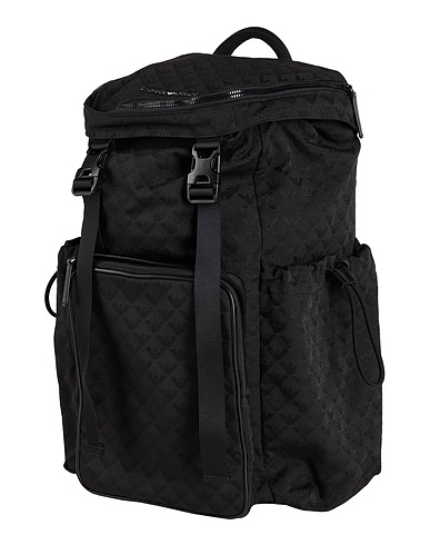 EMPORIO ARMANI Rucksacks Black 52% Polyester, 48% Cotton, Polyurethane