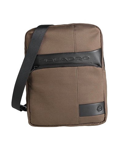 PIQUADRO Across-body bag Khaki Cow leather, EVA (Ethylene - Vinyl - Acetate), Nylon, Polyester, Metal