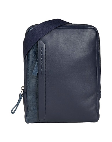 PIQUADRO Cross-body bags Navy Cow leather, EVA (Ethylene - Vinyl - Acetate), Nylon, Polyester, Metal