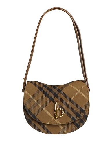 BURBERRY Handbag Military green Textile fibres, Leather