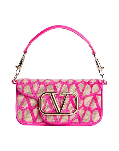 VALENTINO GARAVANI Handbag Magenta Textile fibres, Leather