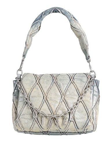 DIESEL Handbag Blue 100% Cotton, Zinc, Brass, Iron