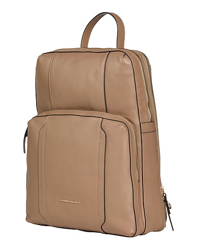 PIQUADRO Zaini Tortora Pelle di bovino, Nylon, Poliestere, Metallo, EVA (Etilene - Vinil - Acetato)