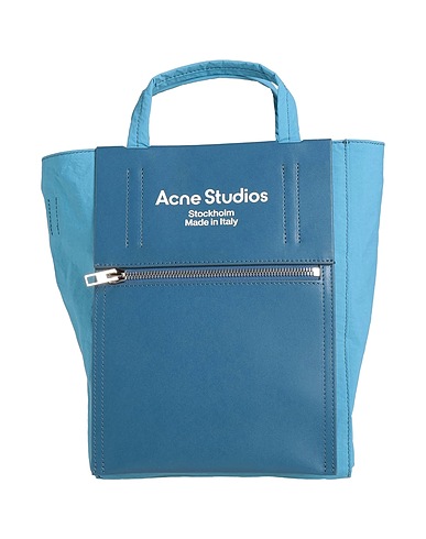 ACNE STUDIOS Handbag Slate blue 100% Nylon, Calfskin