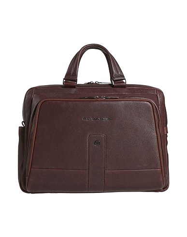 PIQUADRO Handbag Dark brown Cow leather, EVA (Ethylene - Vinyl - Acetate), Nylon, Polyester, Metal