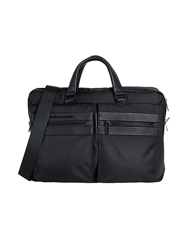 PIQUADRO Handbag Black Cow leather, EVA (Ethylene - Vinyl - Acetate), Nylon, Polyester, Metal