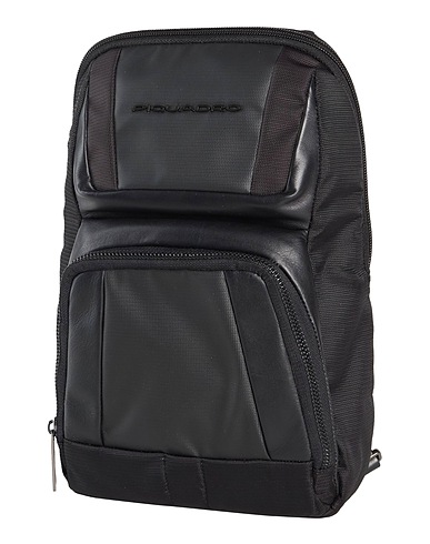 PIQUADRO Rucksacks Black Cow leather, EVA (Ethylene - Vinyl - Acetate), Nylon, Polyester, Metal