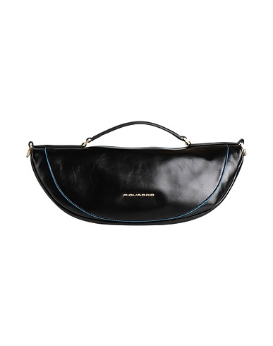 PIQUADRO Handbag Black Cow leather, Metal