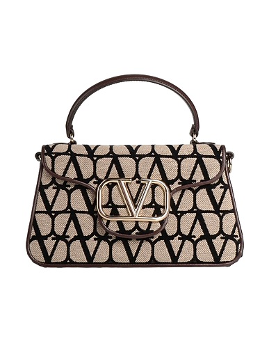 VALENTINO GARAVANI Handbag Black Textile fibres, Leather
