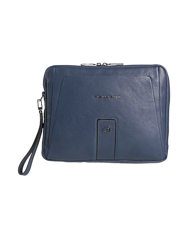 PIQUADRO Handbag Blue Cow leather, Metal