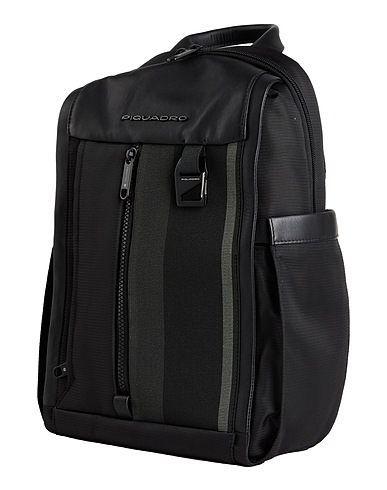 PIQUADRO Rucksacks Black Cow leather, EVA (Ethylene - Vinyl - Acetate), Polyester, Nylon, Metal