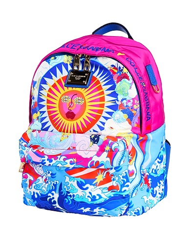 DOLCE&GABBANA Rucksacks Magenta 80% Polyester, 10% Viscose, 10% Calfskin