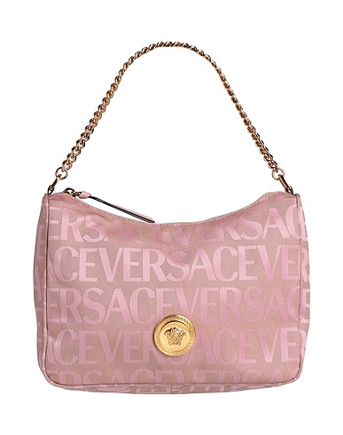 VERSACE Handbag Pink 60% Polyester, 40% Cotton, Calfskin