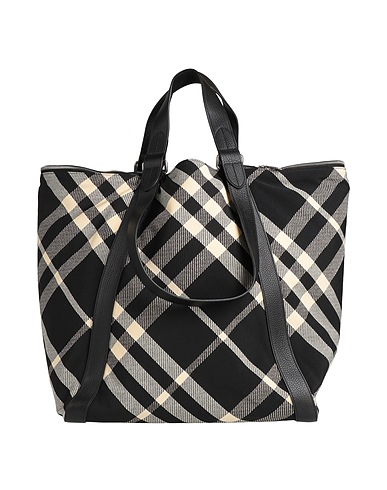 BURBERRY Handbag Black 65% Polyester, 35% Cotton, Calfskin
